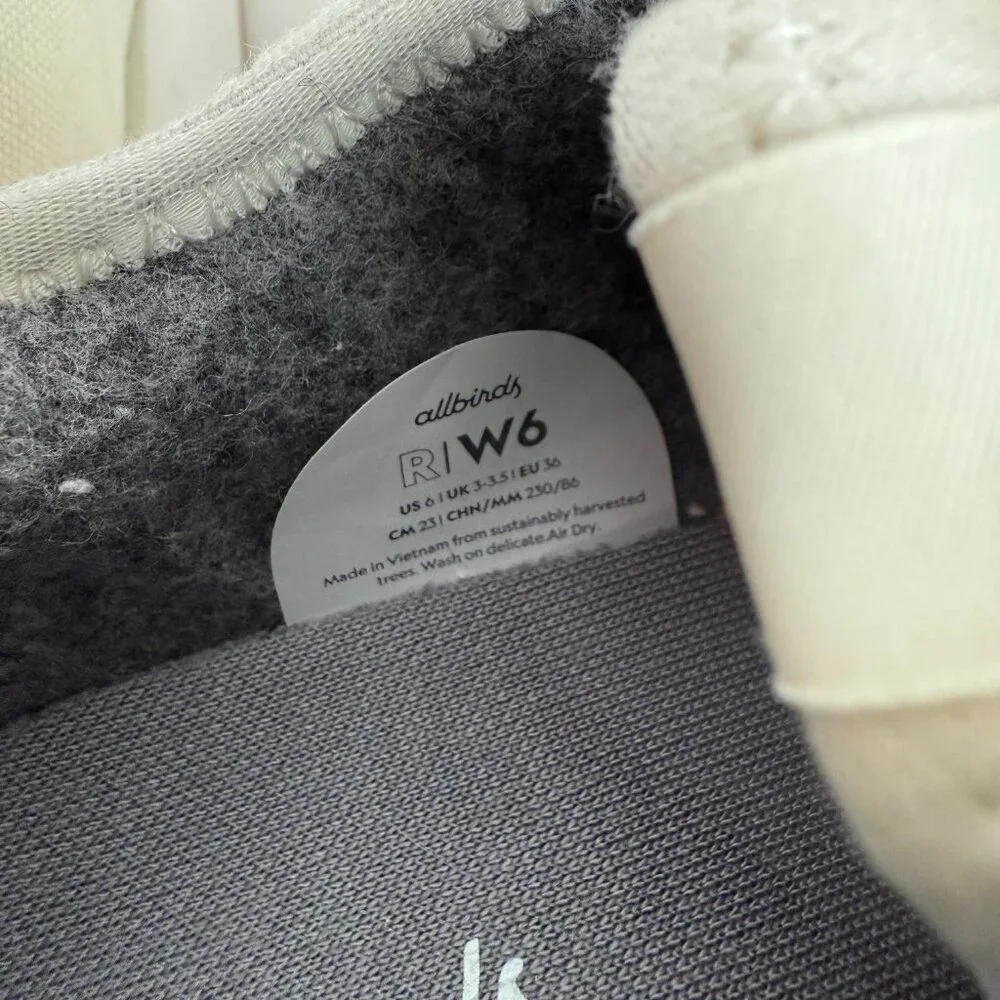 AllBirds Women's Risers‎ Athletic Sneakers Ivory Size 6